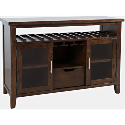 Urban Icon 48" Buffet Server with Wine & Stemware Rack in Merlot